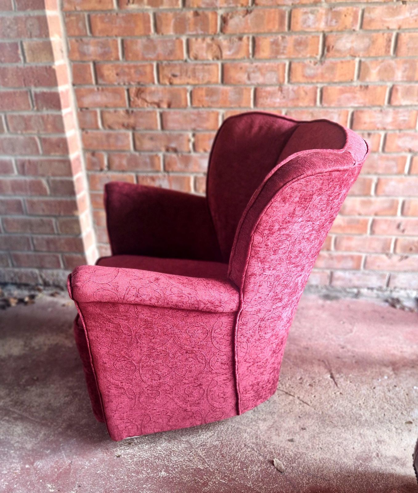 Vintage Mid Century Armchair In Rich Burgundy Fabric photo Furniture