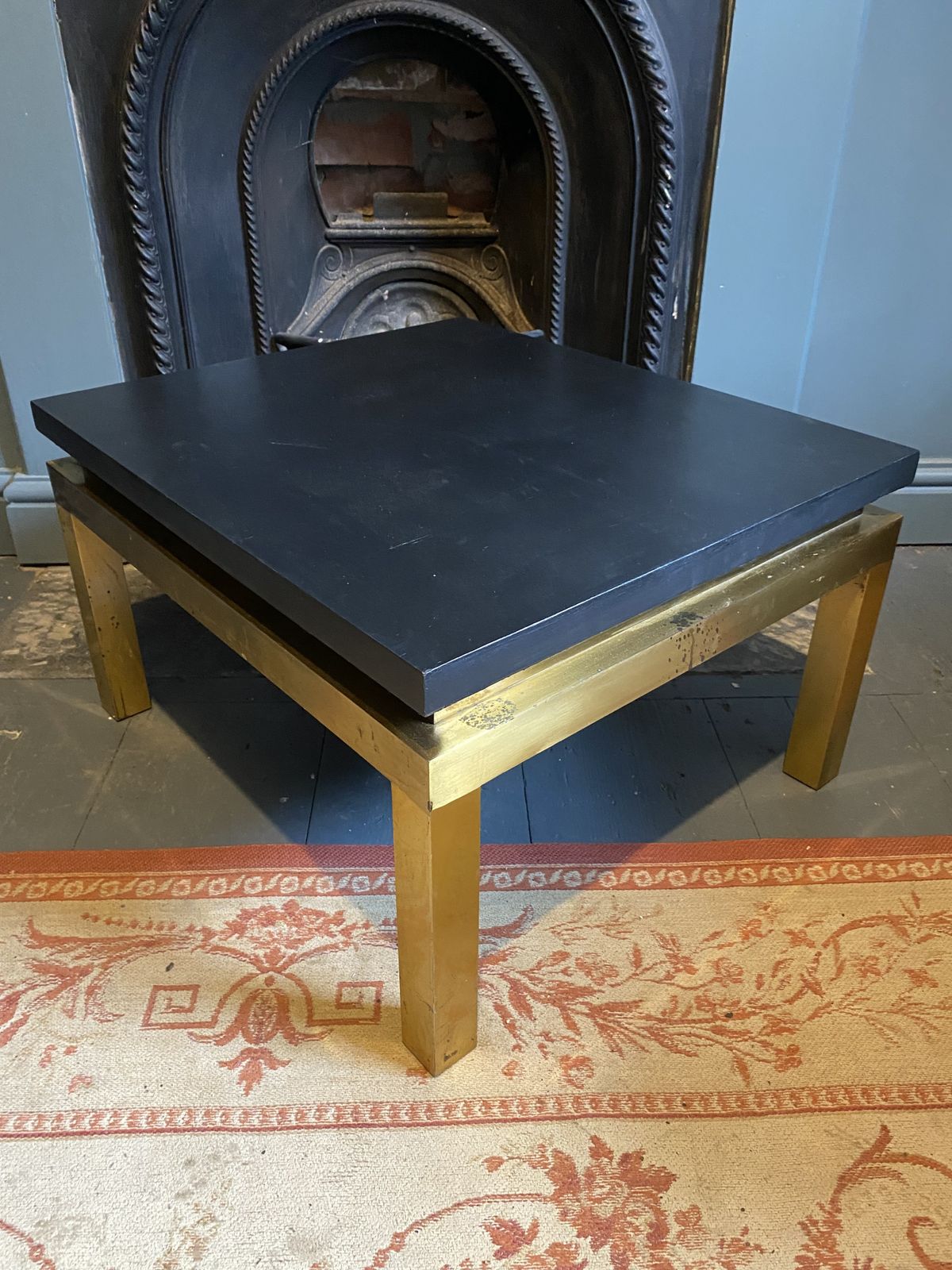 Pair Of French Mid Century Brass Side Tables photo vinterior