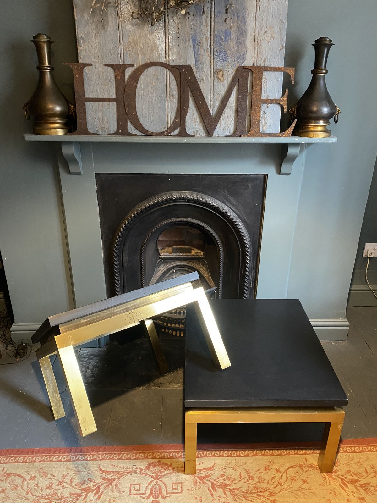 Pair Of French Mid Century Brass Side Tables photo buy