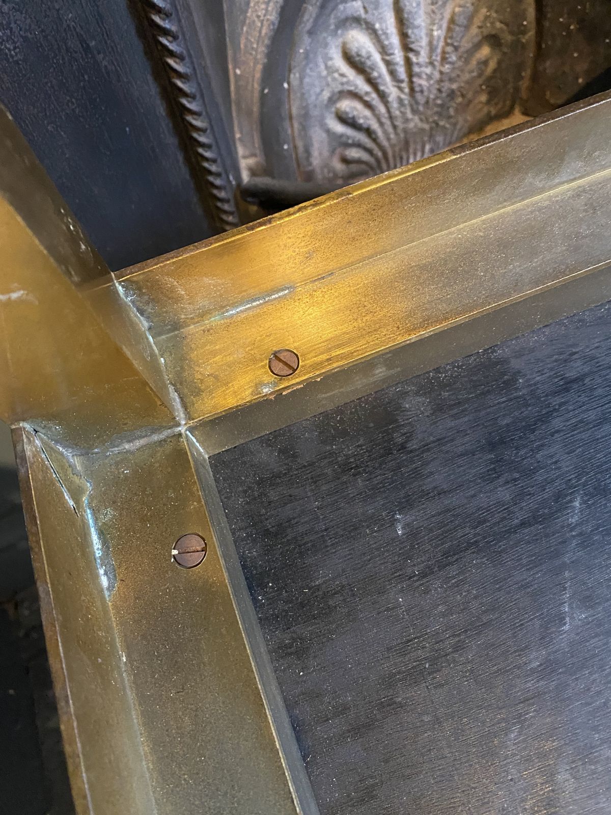 photo furniture Pair Of French Mid Century Brass Side Tables