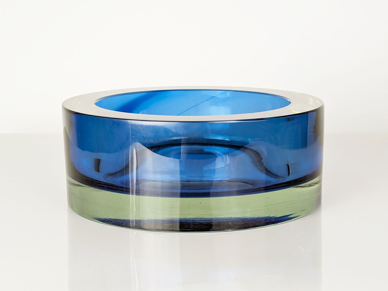 photo buy Murano Blue & Clear Sommerso Glass Centerpiece By Seguso