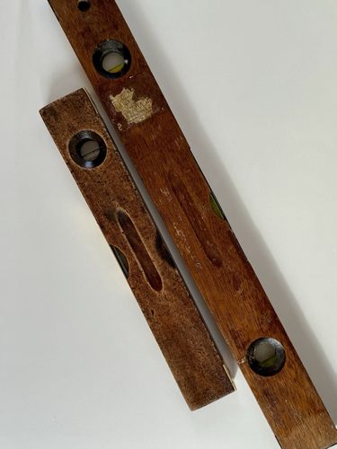 Two J Rabone & Sons Large Wooden Spirit Levels 1930s Working Display photo Home Decor