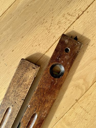 photo vintage Two J Rabone & Sons Large Wooden Spirit Levels 1930s Working Display