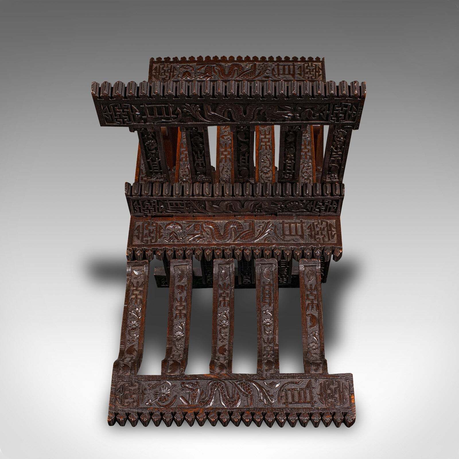 Antique Scholar’s Reading Stand, Oriental, Folding Book Pedestal, Victorian photo Home Decor