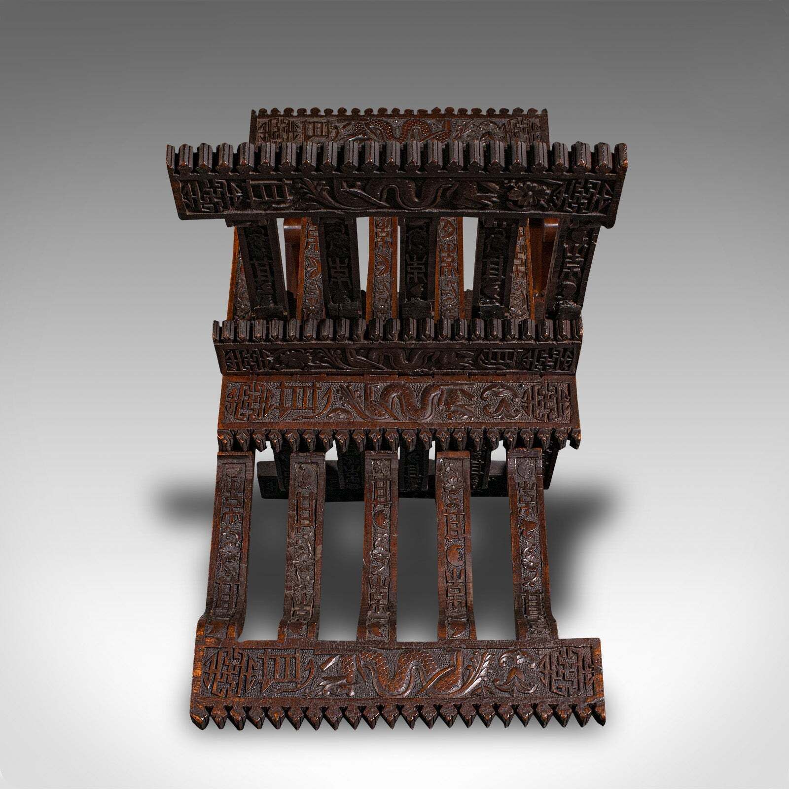 Antique Scholar’s Reading Stand, Oriental, Folding Book Pedestal, Victorian photo vinterior