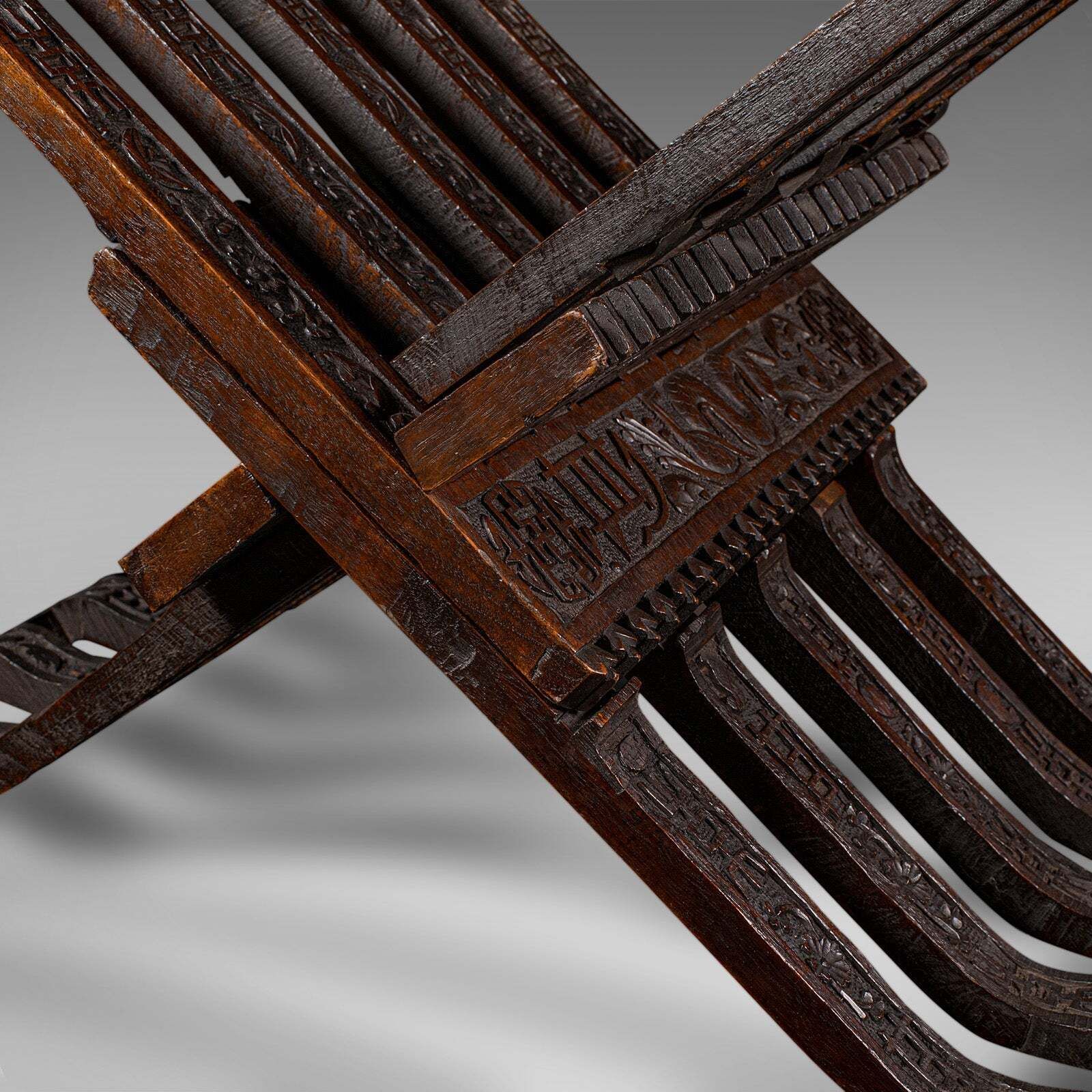 photo for sale Antique Scholar’s Reading Stand, Oriental, Folding Book Pedestal, Victorian
