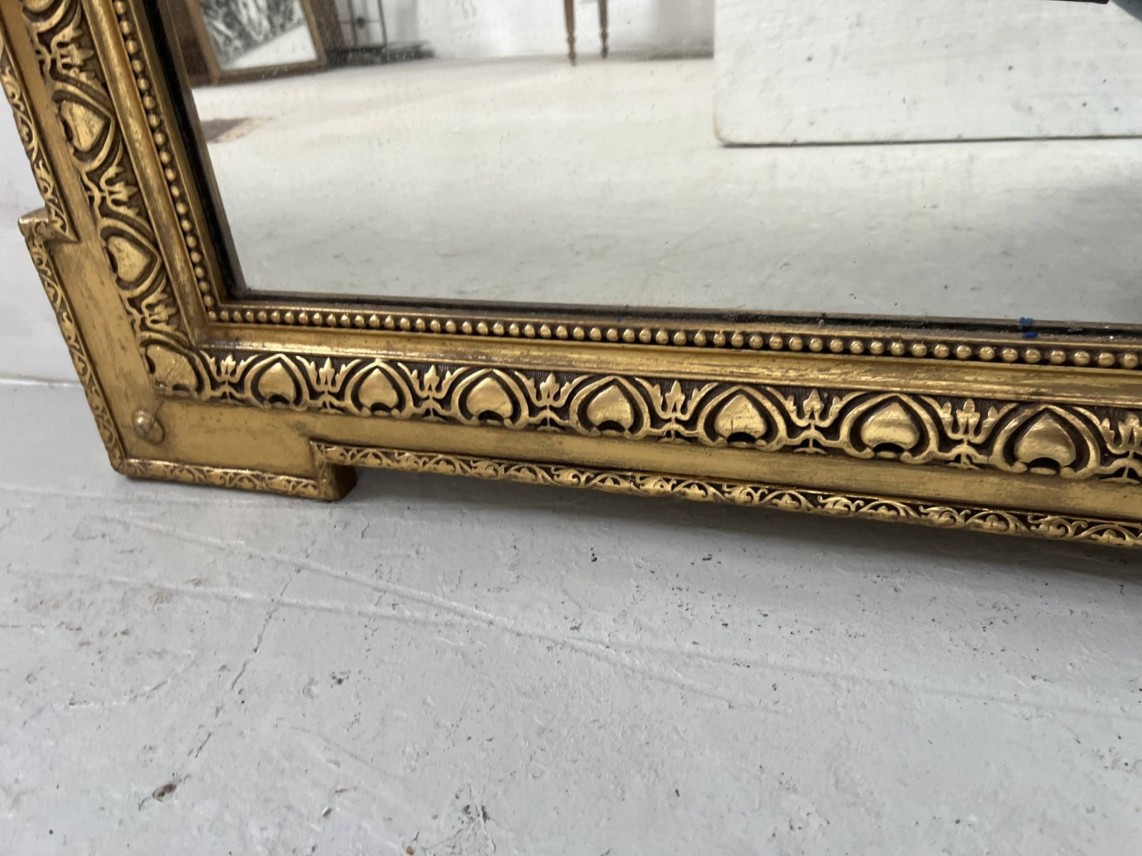 817.88 Louis XVI Style Mirror In Wood And Gilded Stucco, 19th Century photo