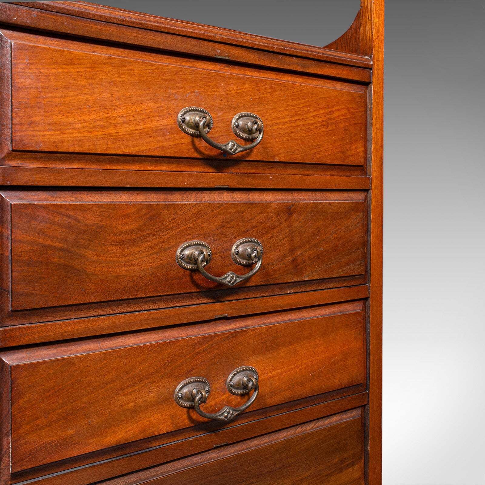photo furniture Antique Fall Front Music Cabinet, English, Art Nouveau, Victorian, After Liberty