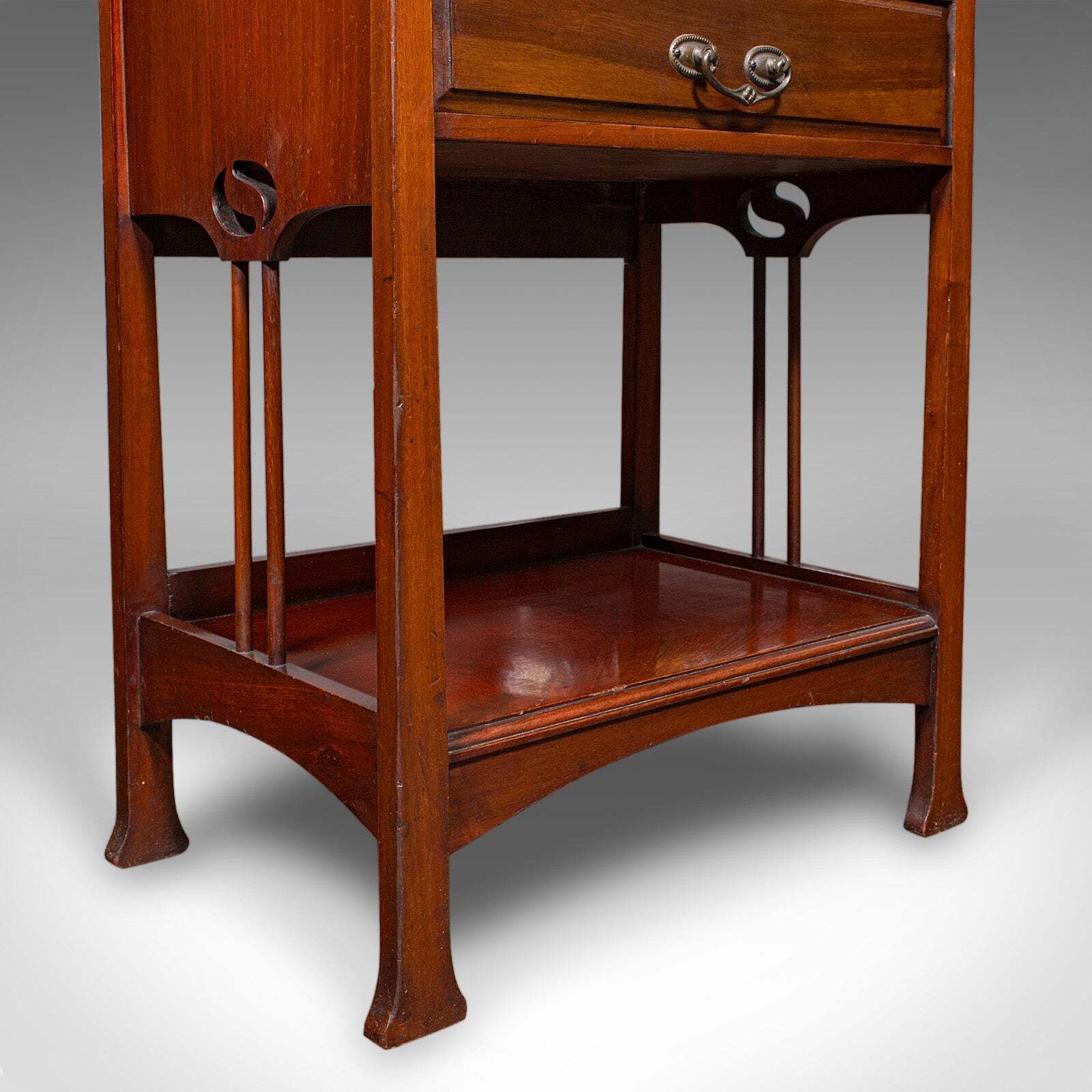 Furniture Antique Fall Front Music Cabinet, English, Art Nouveau, Victorian, After Liberty photo