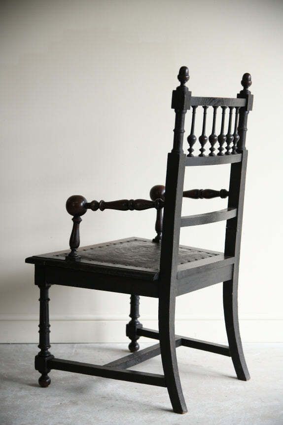 Antique Oak Occasional Chair, 1800s photo vintage