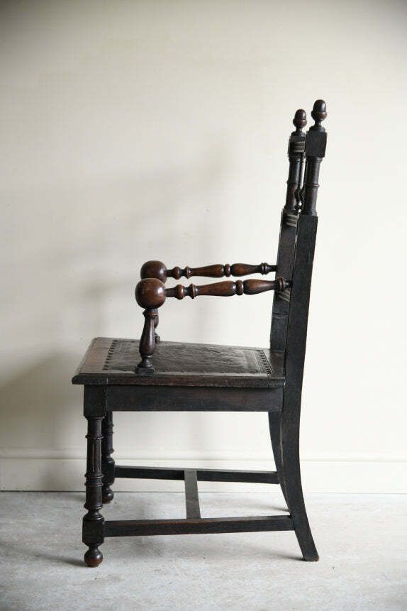 Furniture Antique Oak Occasional Chair, 1800s photo