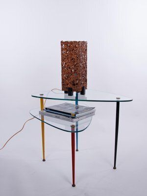 Brutalist Copper Table Lamp By Aimo Tukiainen Oy Moonlight Ltd, Finland, 1960s photo vintage