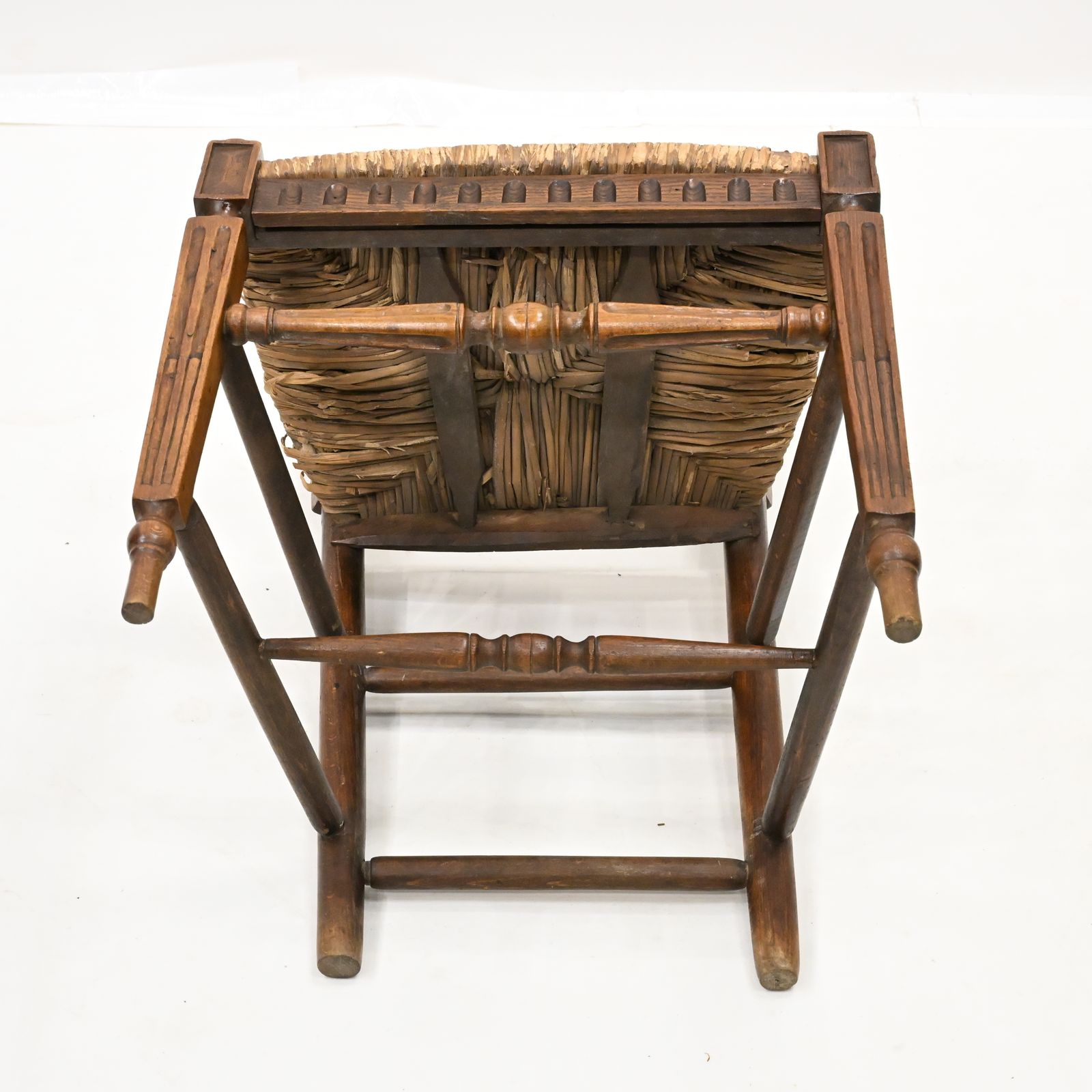 photo furniture Set Of 7 Georgian Dining Chairs With Rush Seats Back Carvings Free Uk Delivery