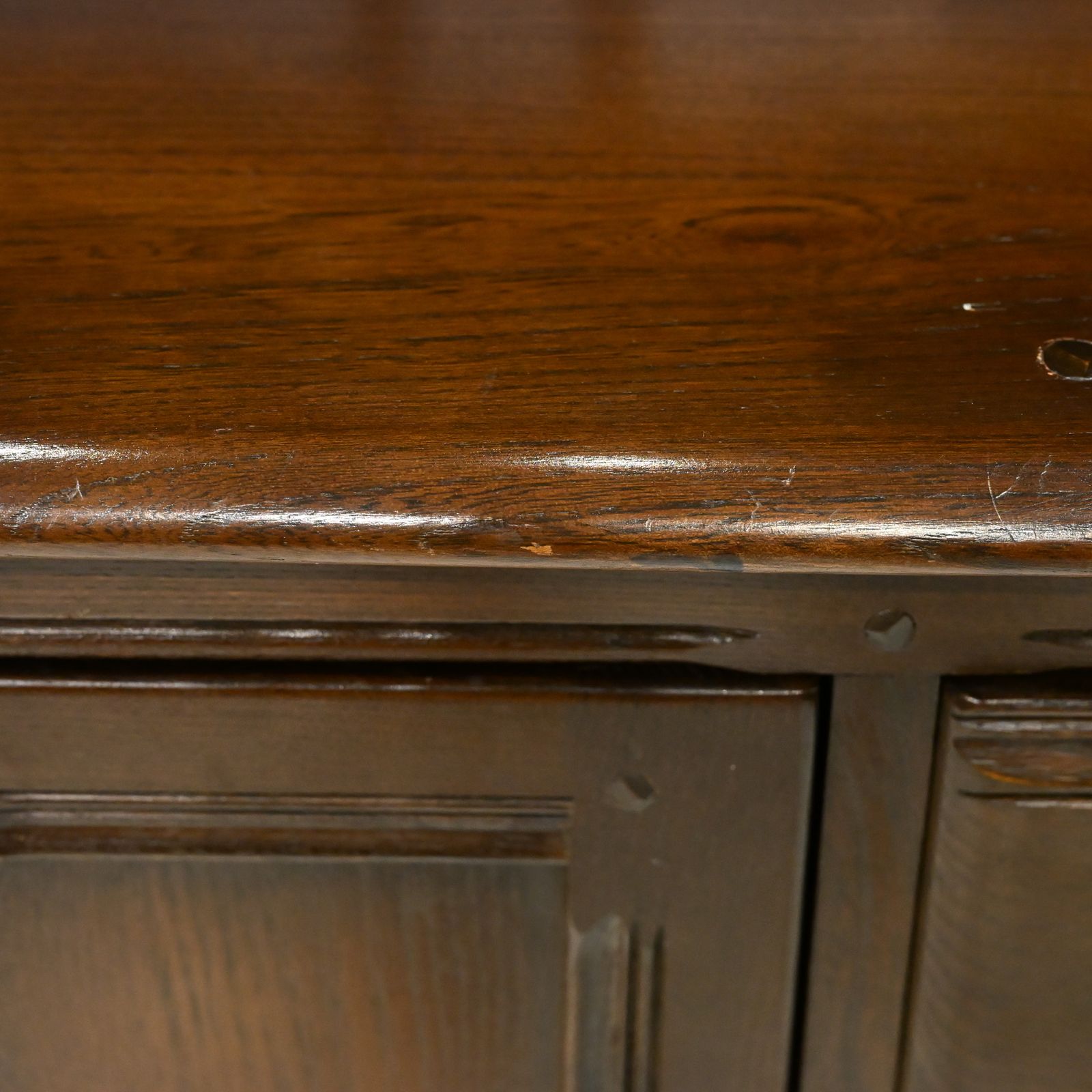 427.0 Ercol Dresser 4 Drawers And Shelved Top Dark Finish Free Uk Delivery photo