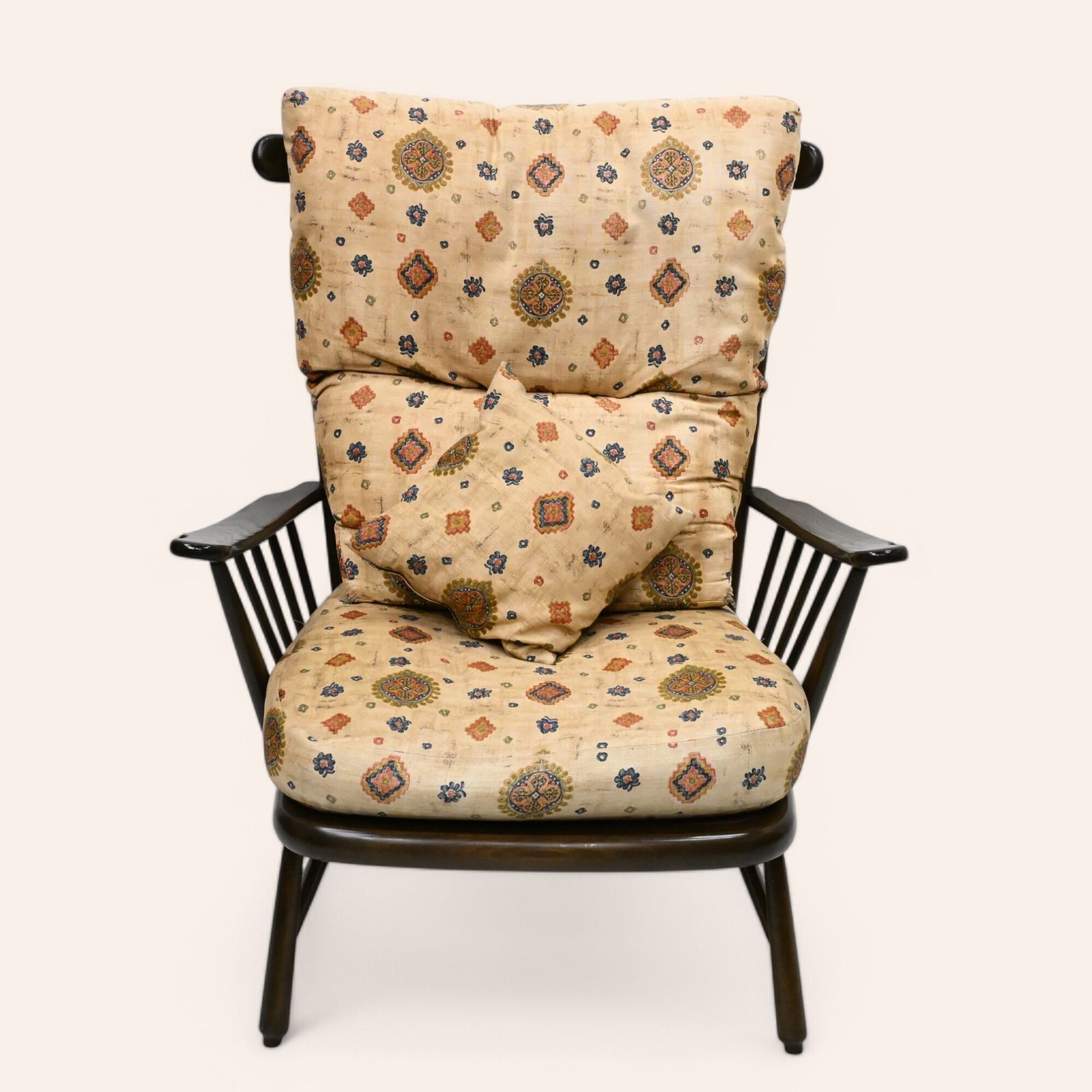 Ercol Easy Chair Armchair Dark Finish Original Upholstery Free Uk Delivery* photo Furniture
