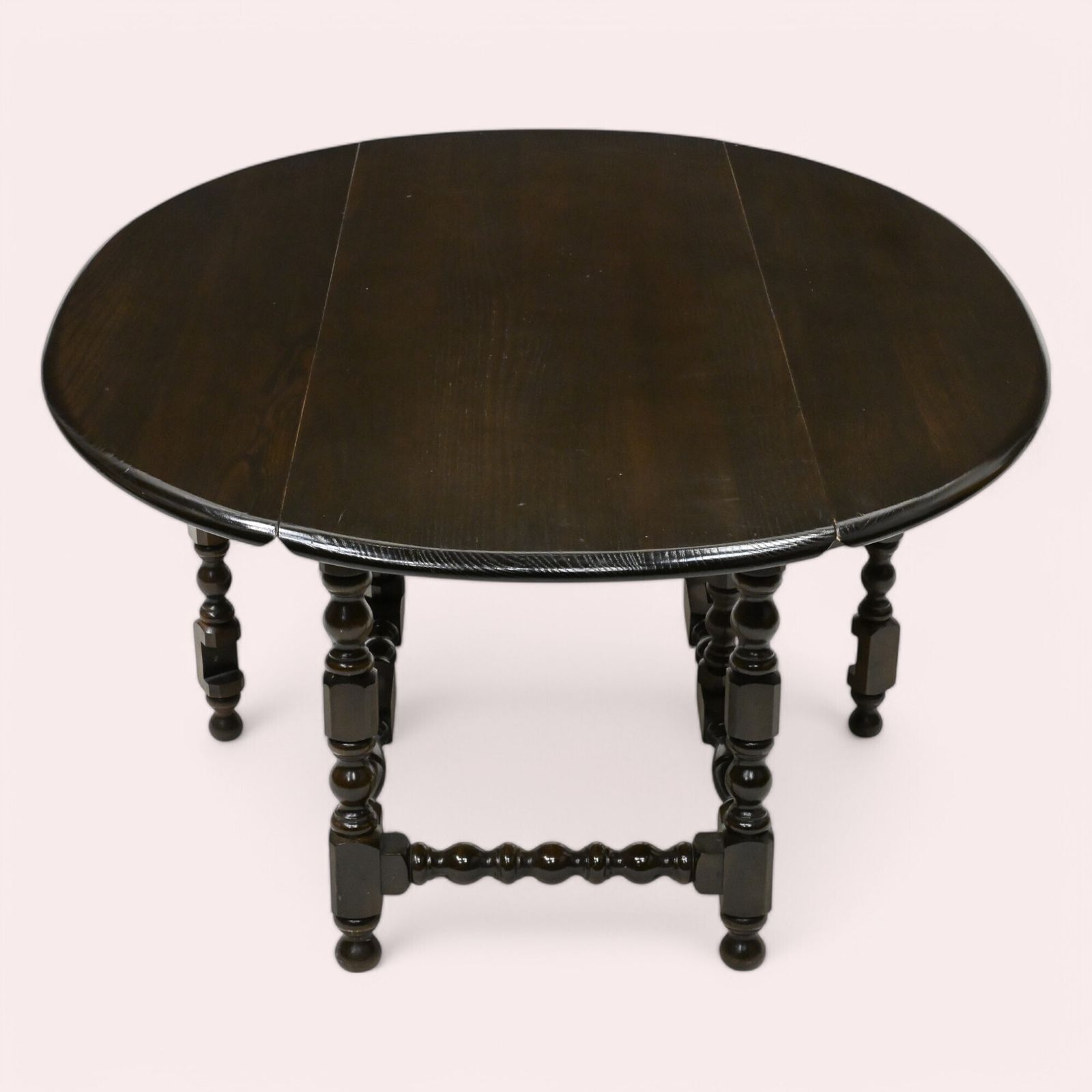 photo for sale Ercol Oval Coffee Table Gate Leg Dark Finish Free Nationwide Delivery