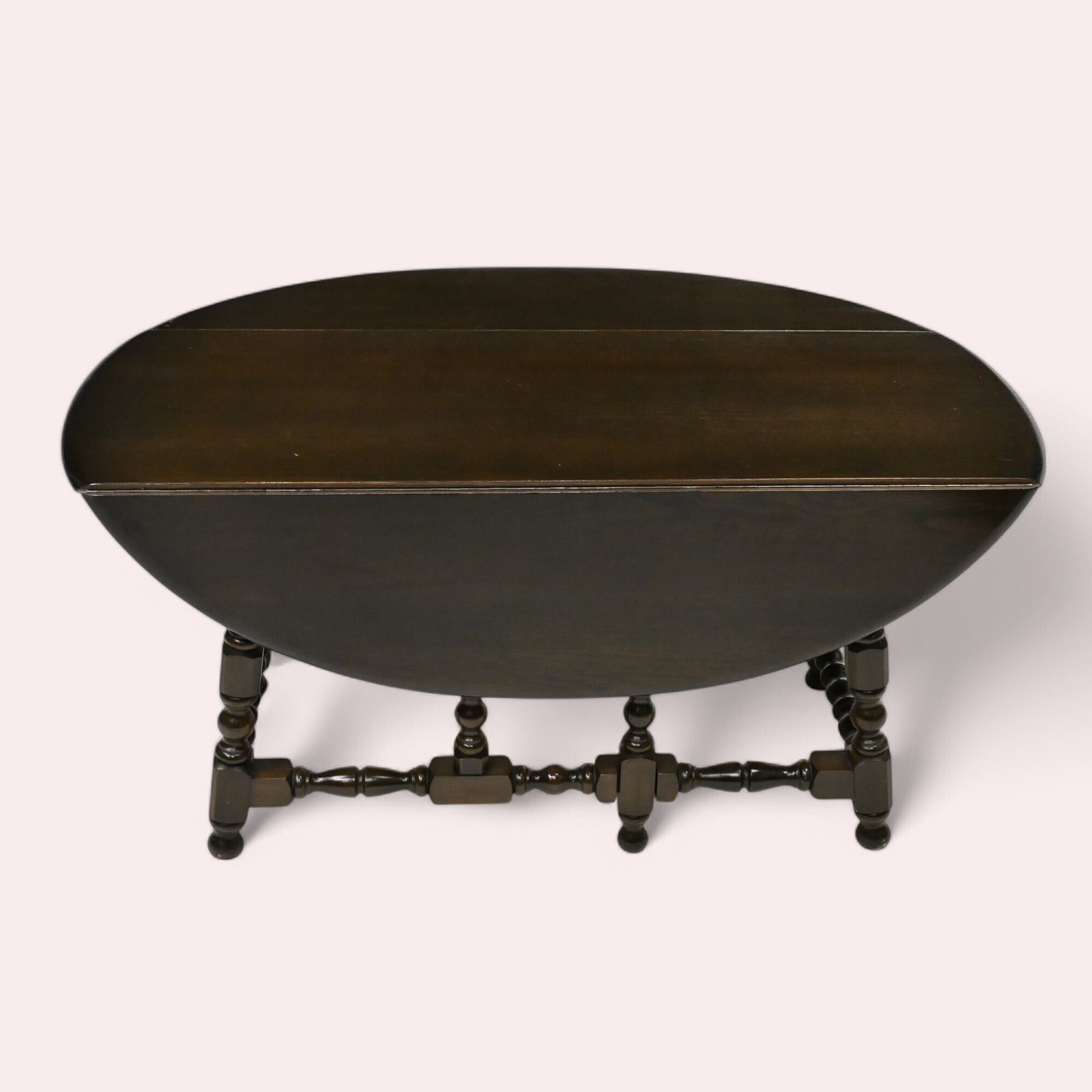 photo vinterior Ercol Oval Coffee Table Gate Leg Dark Finish Free Nationwide Delivery