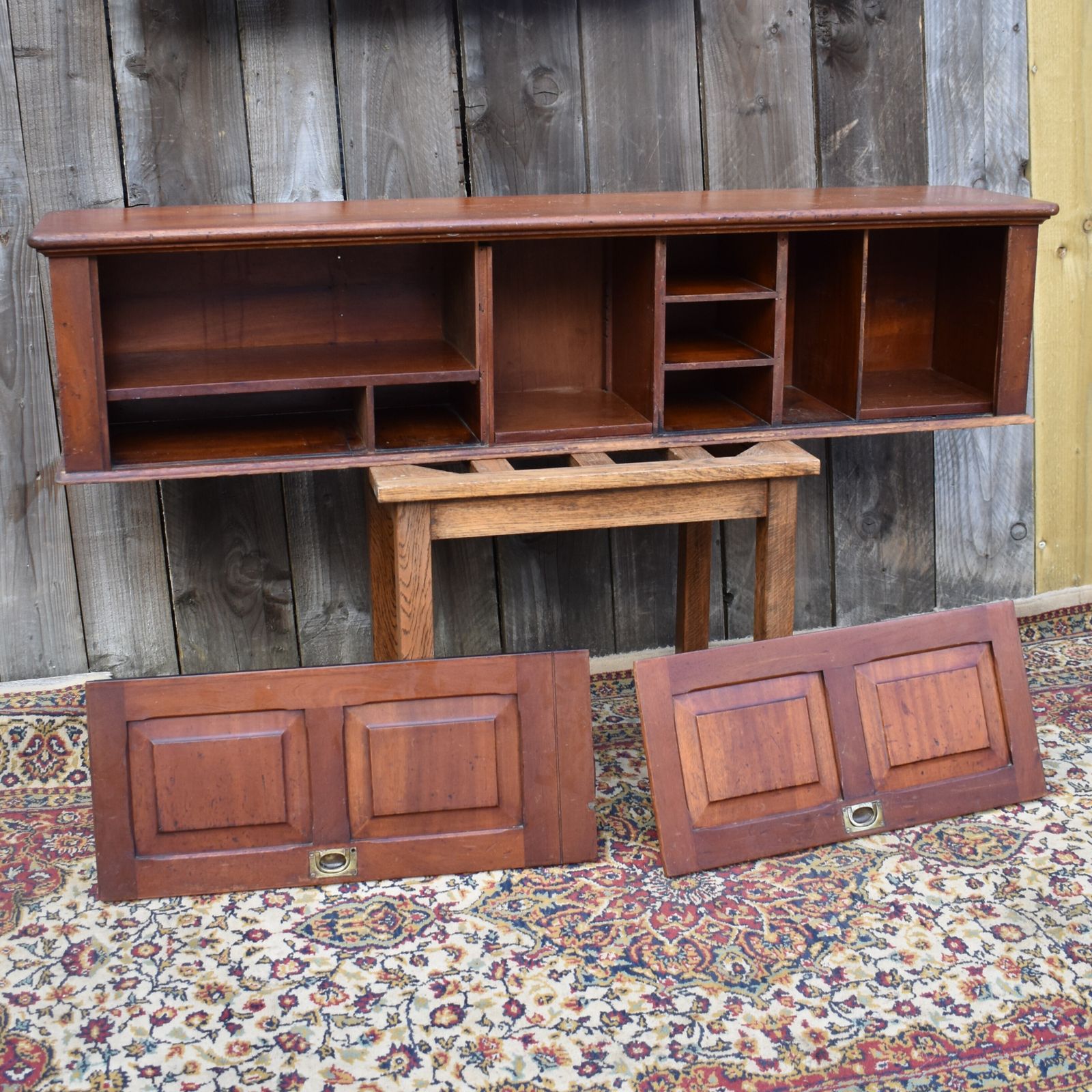 Antique Mahogany Campaign Filing Cabinet Panelled Removal Doors Pigeon Holes photo for sale