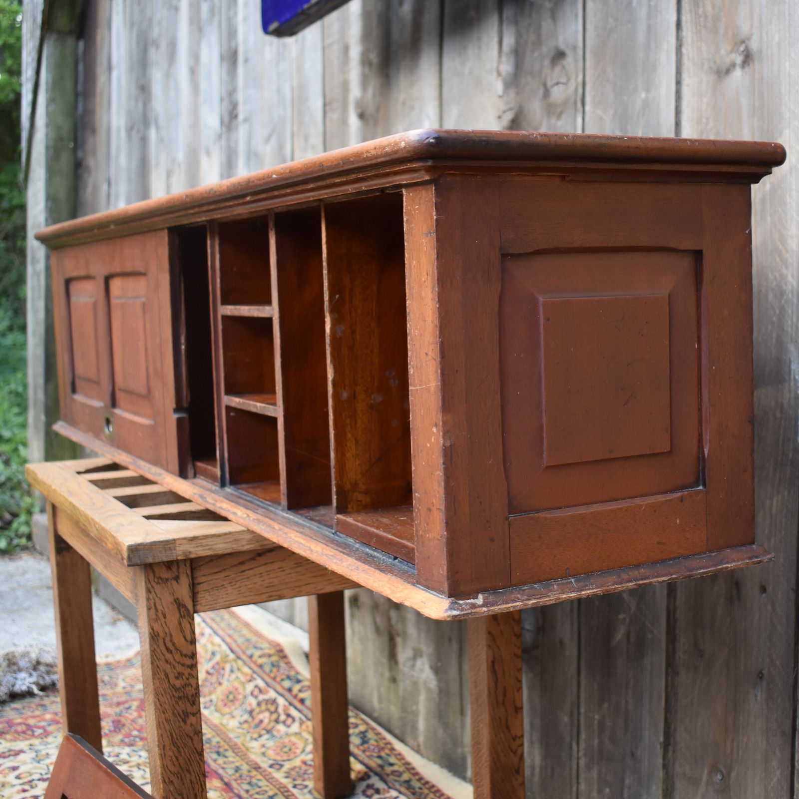 Antique Mahogany Campaign Filing Cabinet Panelled Removal Doors Pigeon Holes photo buy
