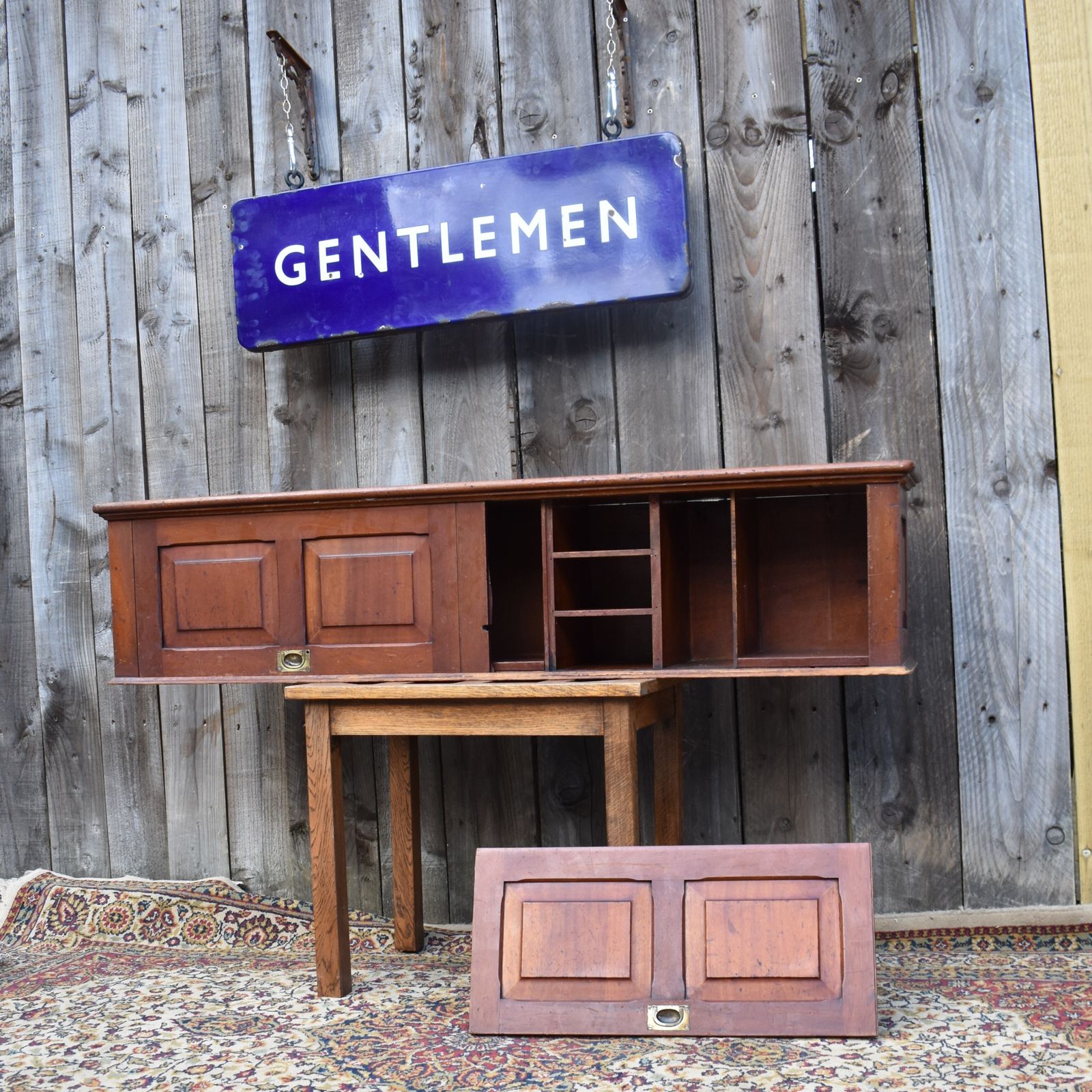 photo for sale Antique Mahogany Campaign Filing Cabinet Panelled Removal Doors Pigeon Holes