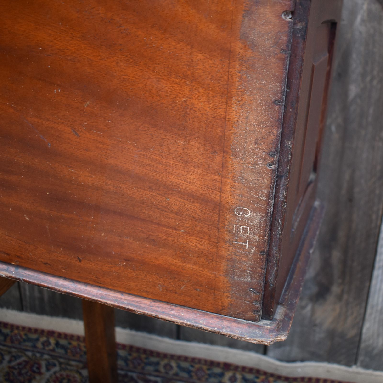 Furniture Antique Mahogany Campaign Filing Cabinet Panelled Removal Doors Pigeon Holes photo