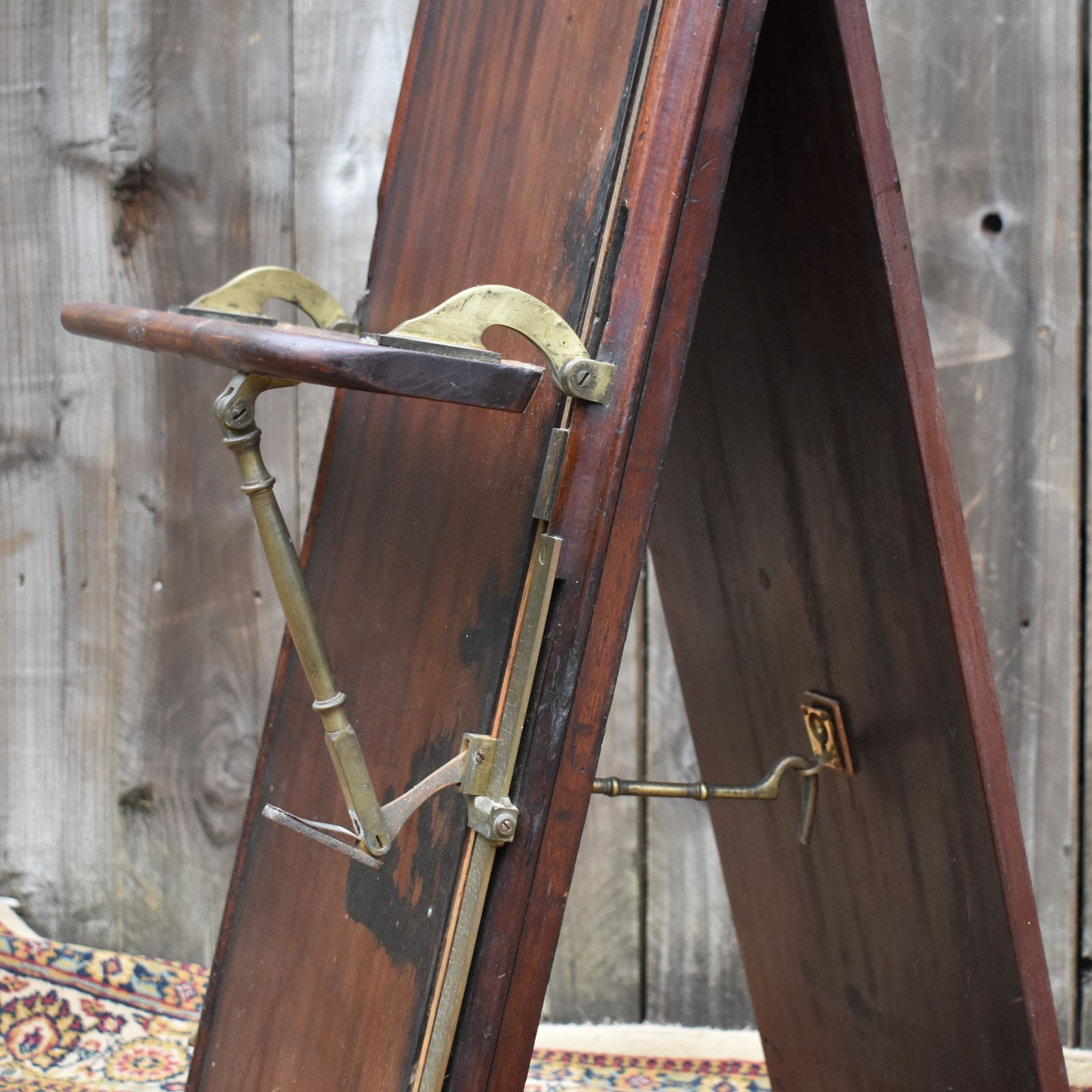 photo for sale Antique Rare Victorian Mahogany Brass Folding Campaign Artists Seat
