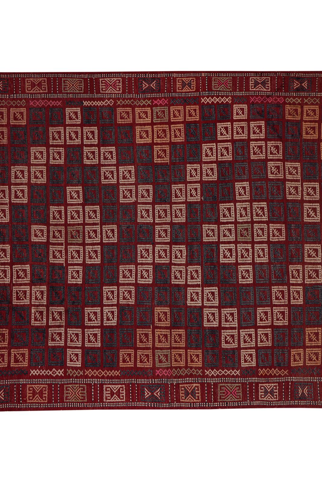 Mid Century Jajim Kilim Rug With Tribal Borders 4'9'' X 6'9'' photo furniture