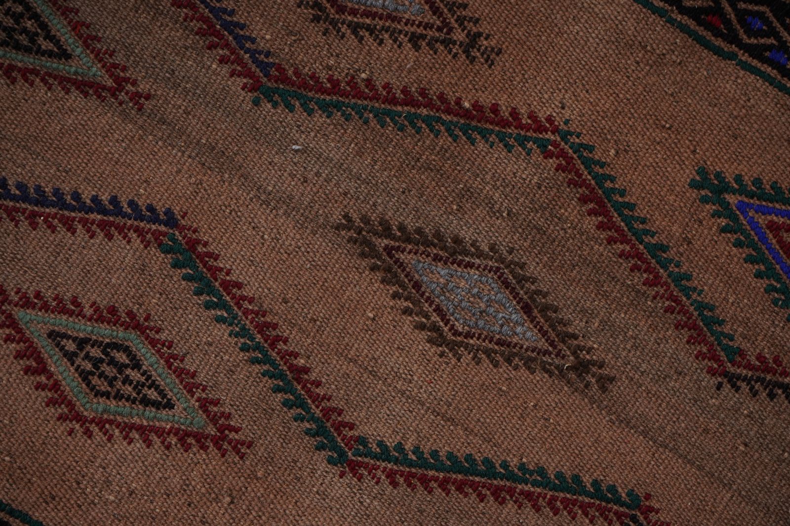 Turkish Jajim Runner With Faded Tribal Motifs 1'7'' X 12'6'' photo vinterior