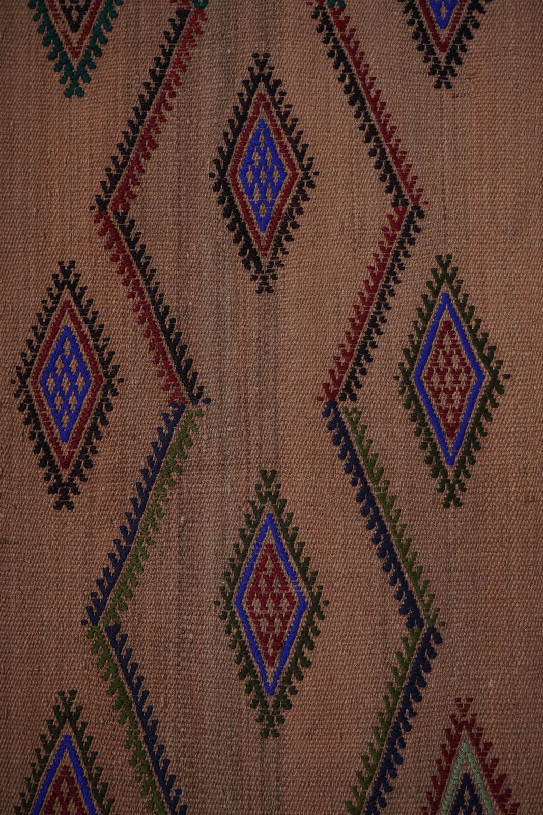 photo furniture Turkish Jajim Runner With Faded Tribal Motifs 1'7'' X 12'6''