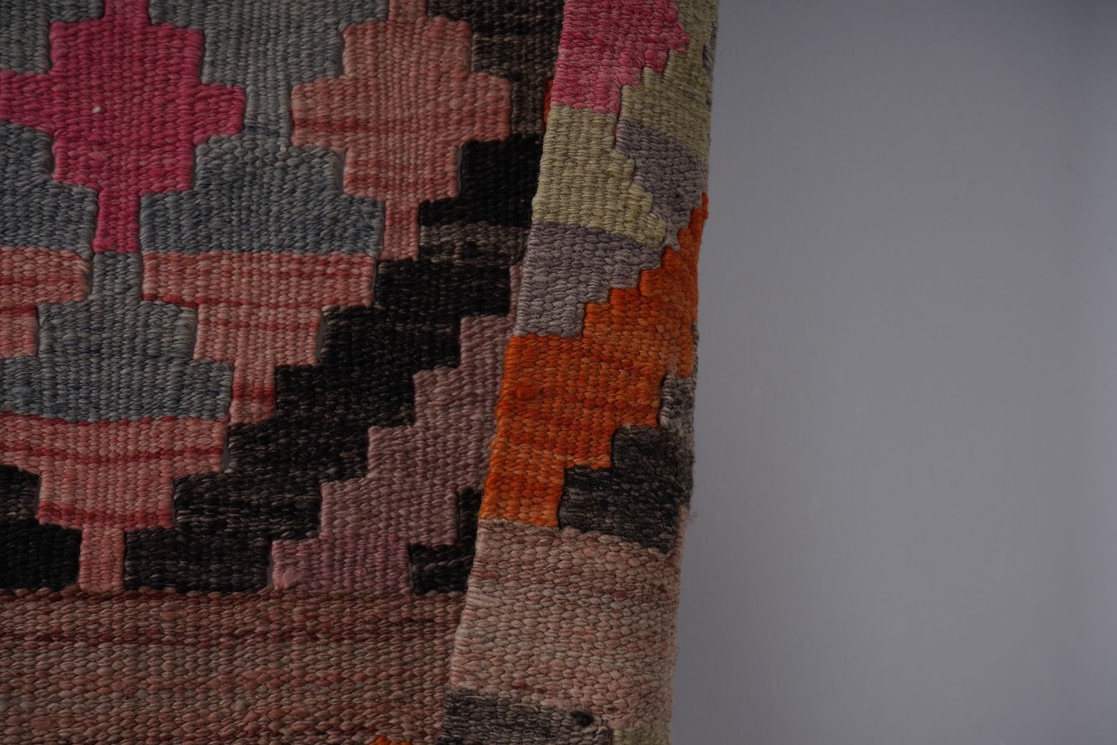 1970s Vintage Turkish Kilim Runner 3'1'' X 13'3'' photo vintage