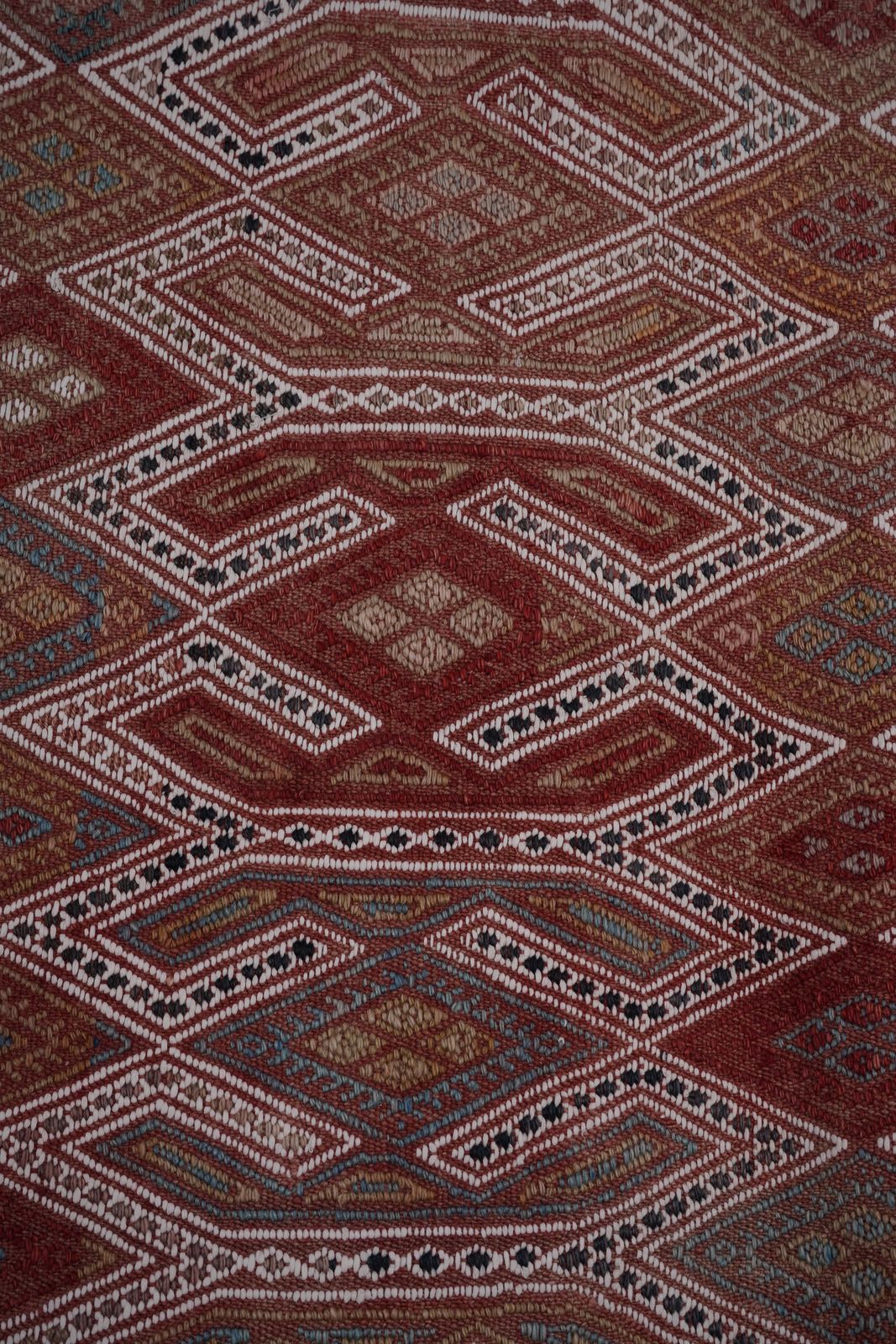 Vintage Unusual Pattern Brick Red Jajim Kilim 5'8'' X 8' photo furniture