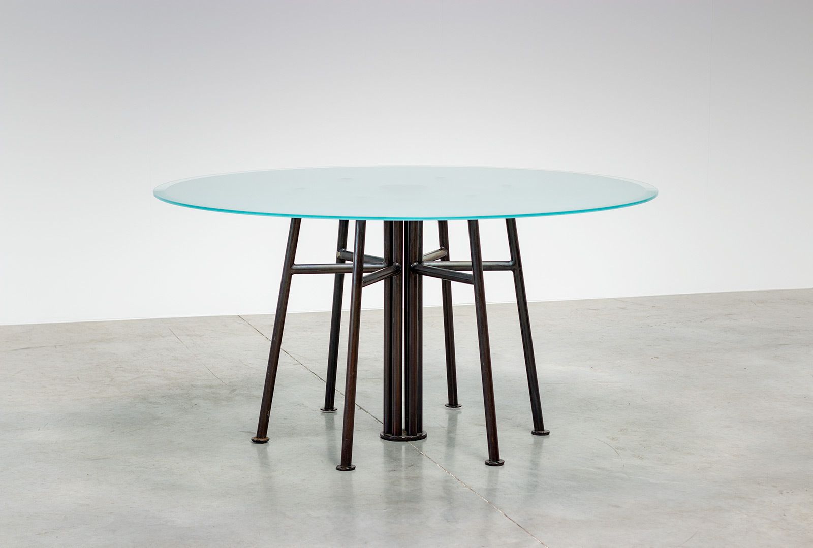 1980s Avant Garde Postmodern Table With Sculptural Geometric Base photo furniture