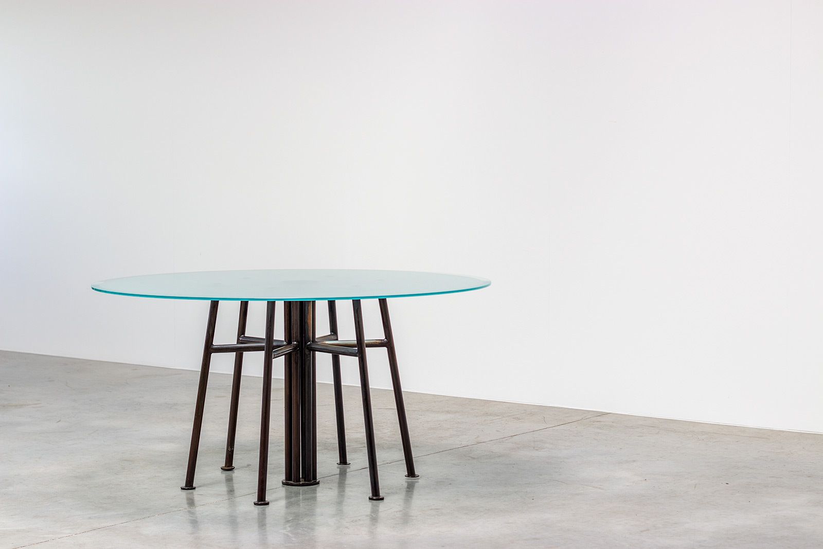 1980s Avant Garde Postmodern Table With Sculptural Geometric Base photo buy