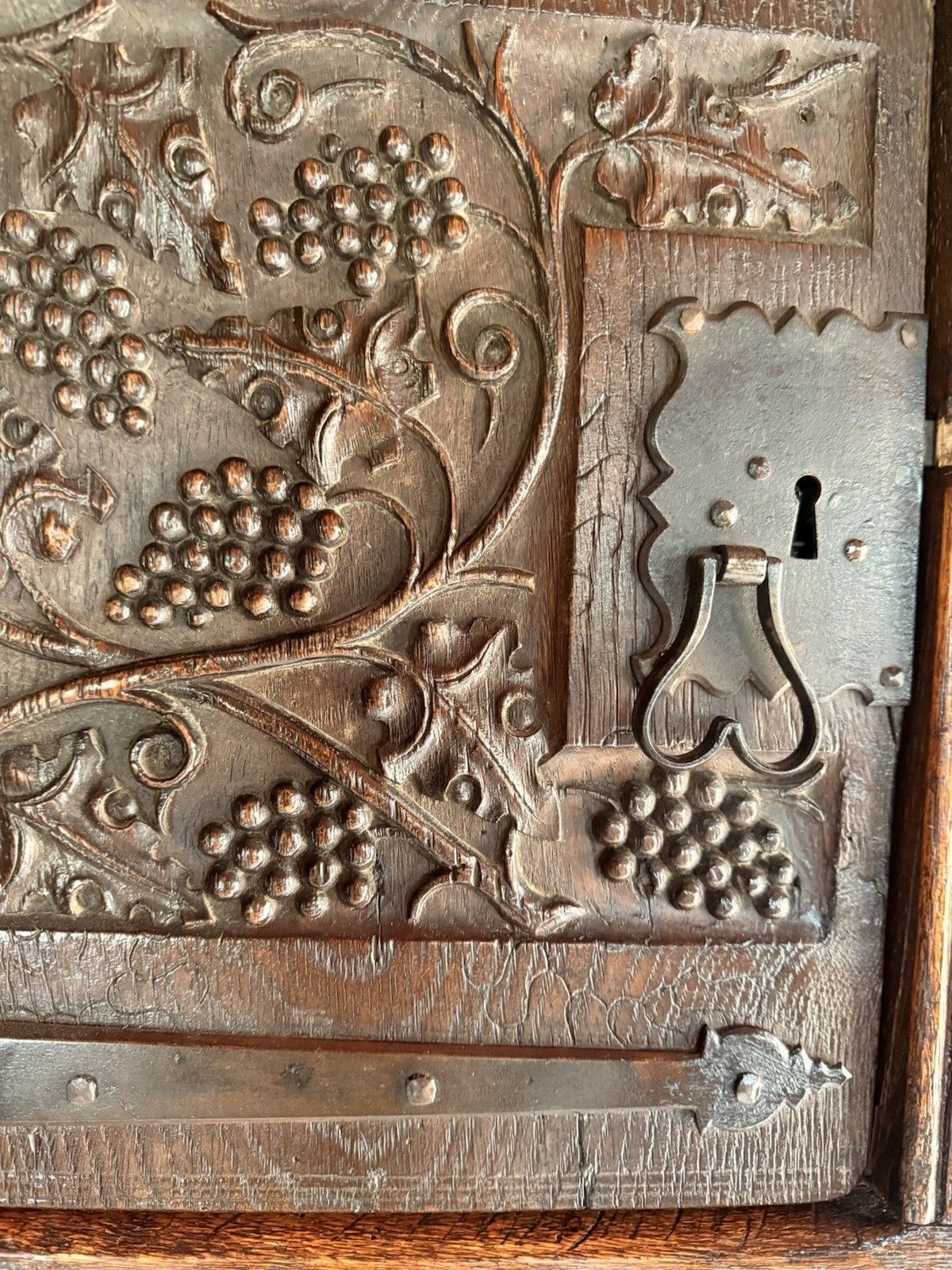 Rare Antique Oak Carved Floorstanding Cupboard Cabinet Dresser Buffet C 1700s photo buy
