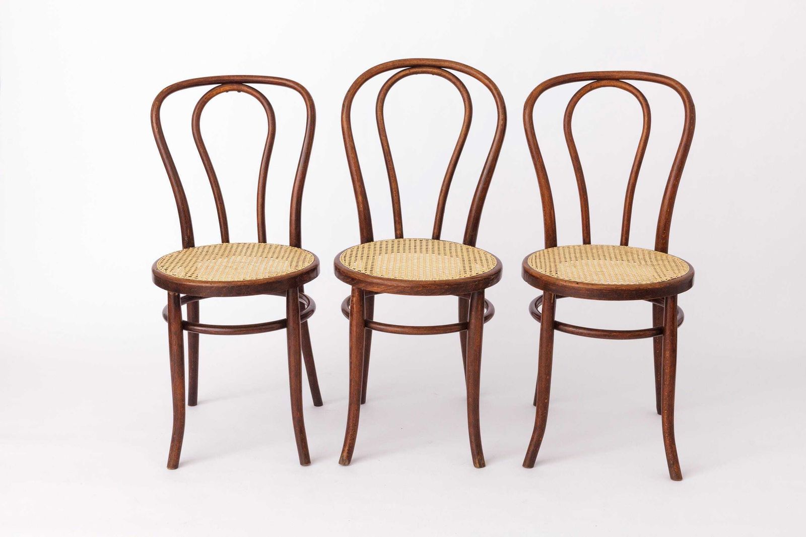 photo for sale Vintage Bentwood Chair – 1950s 1960s, Beech Wood, New Viennese Weaving, Mid Century Dining Chair