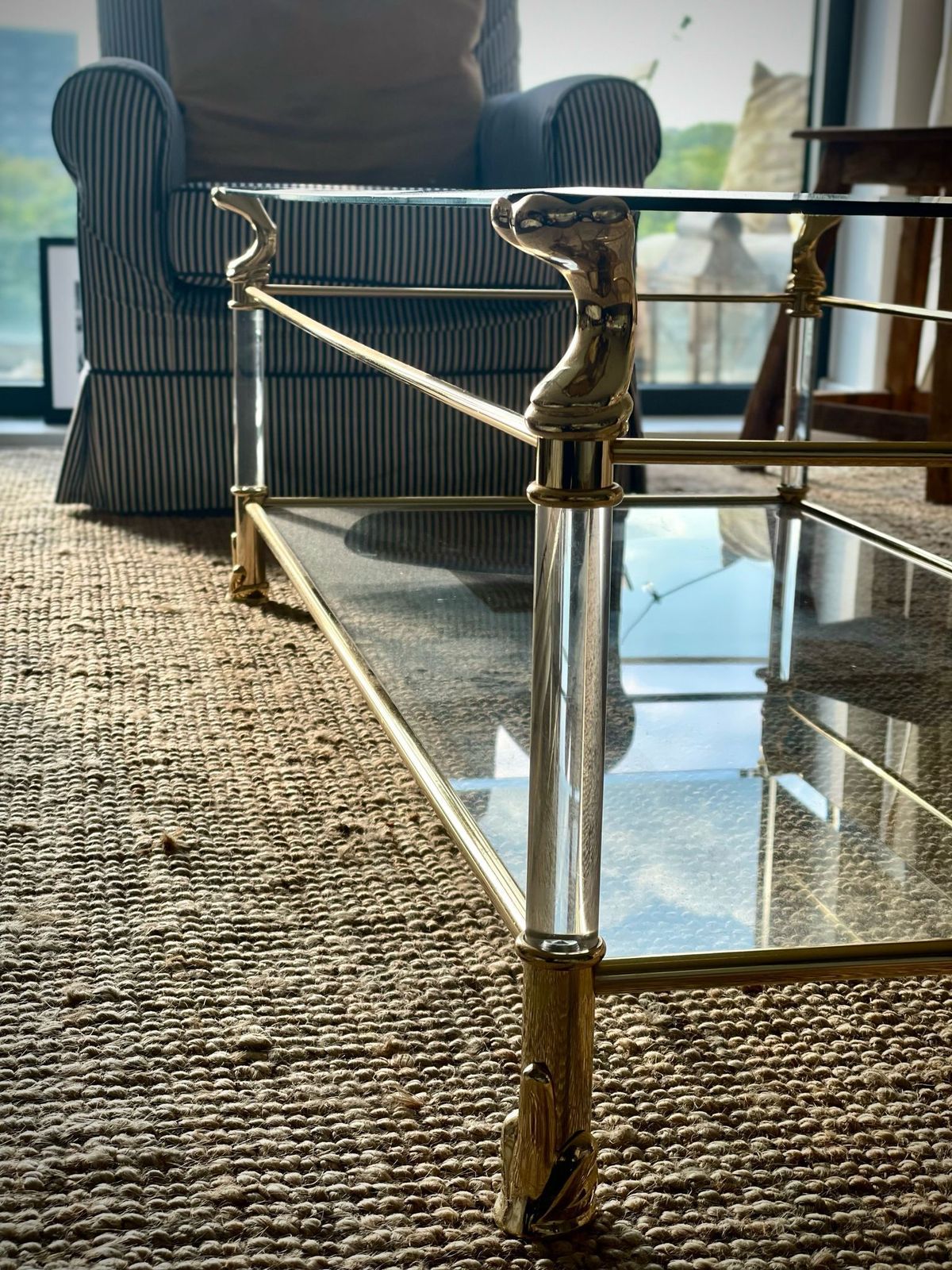 Gold & Glass Coffee Table (French Style) photo for sale
