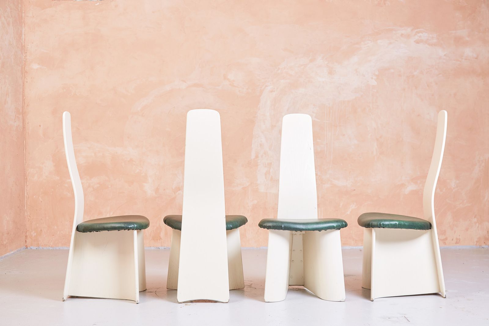 G Plan "New Seasons" Dining Chairs In White Ash   Postmodern And Rare photo vinterior