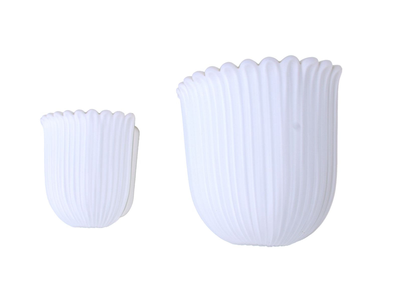 Pair Of White Glass Wall Sconces By Glashütte Limburg, Germany, Circa 1960s photo 1314.5