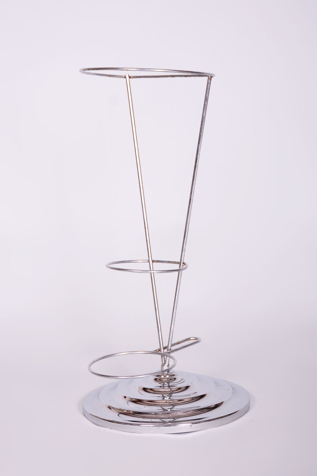 Original Bauhaus Umbrella Stand, Chrome Plated Steel, Germany, 1950s