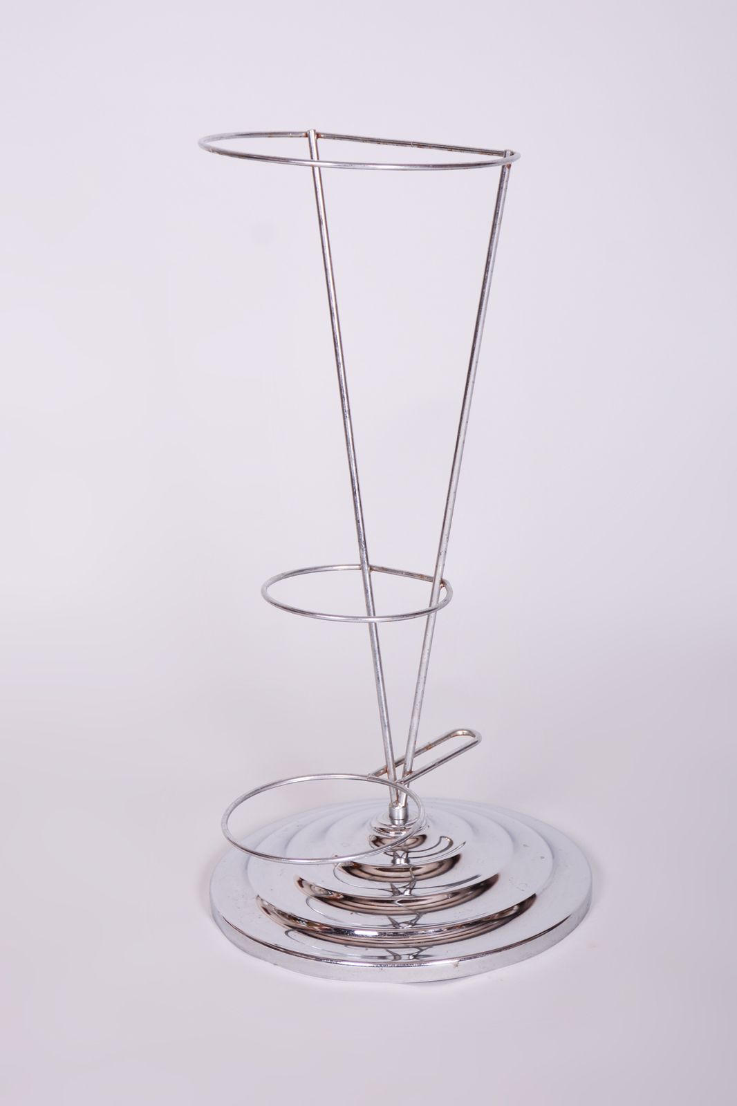 Original Bauhaus Umbrella Stand, Chrome Plated Steel, Germany, 1950s photo Home Decor