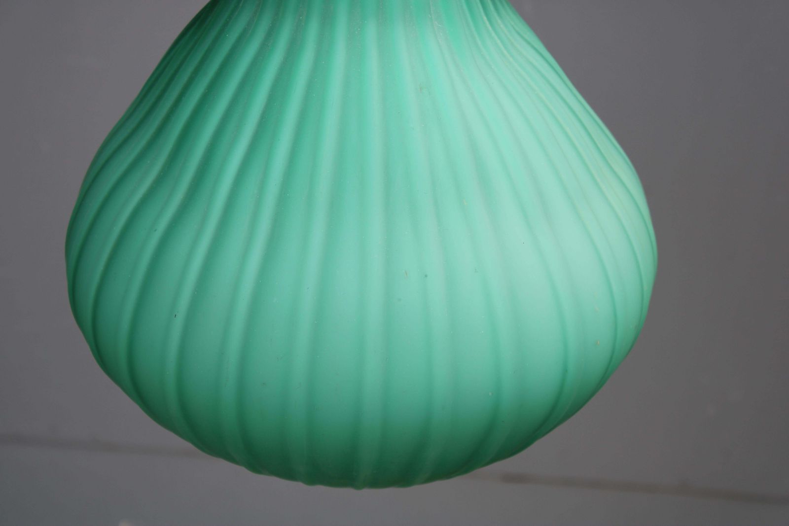 Vistosi Chandelier Green Color Murano Glass And Brass 1950s photo vinterior