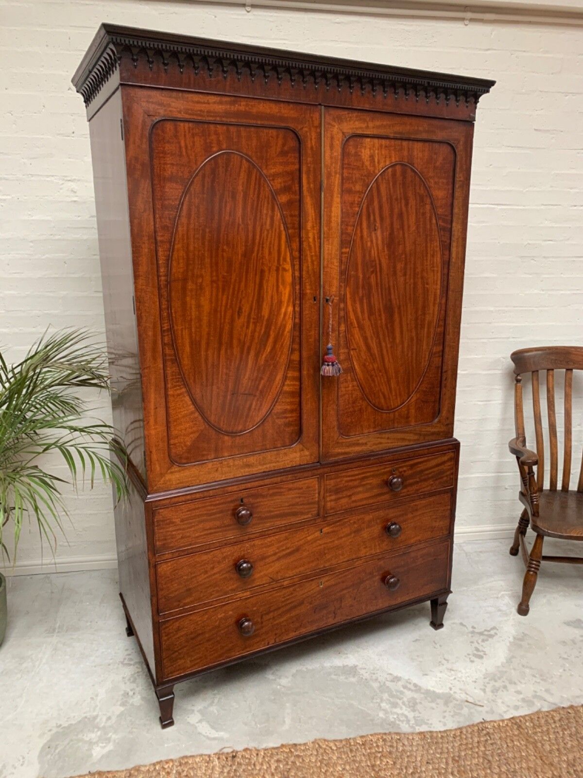 George IV Mahogany Linen Press photo furniture