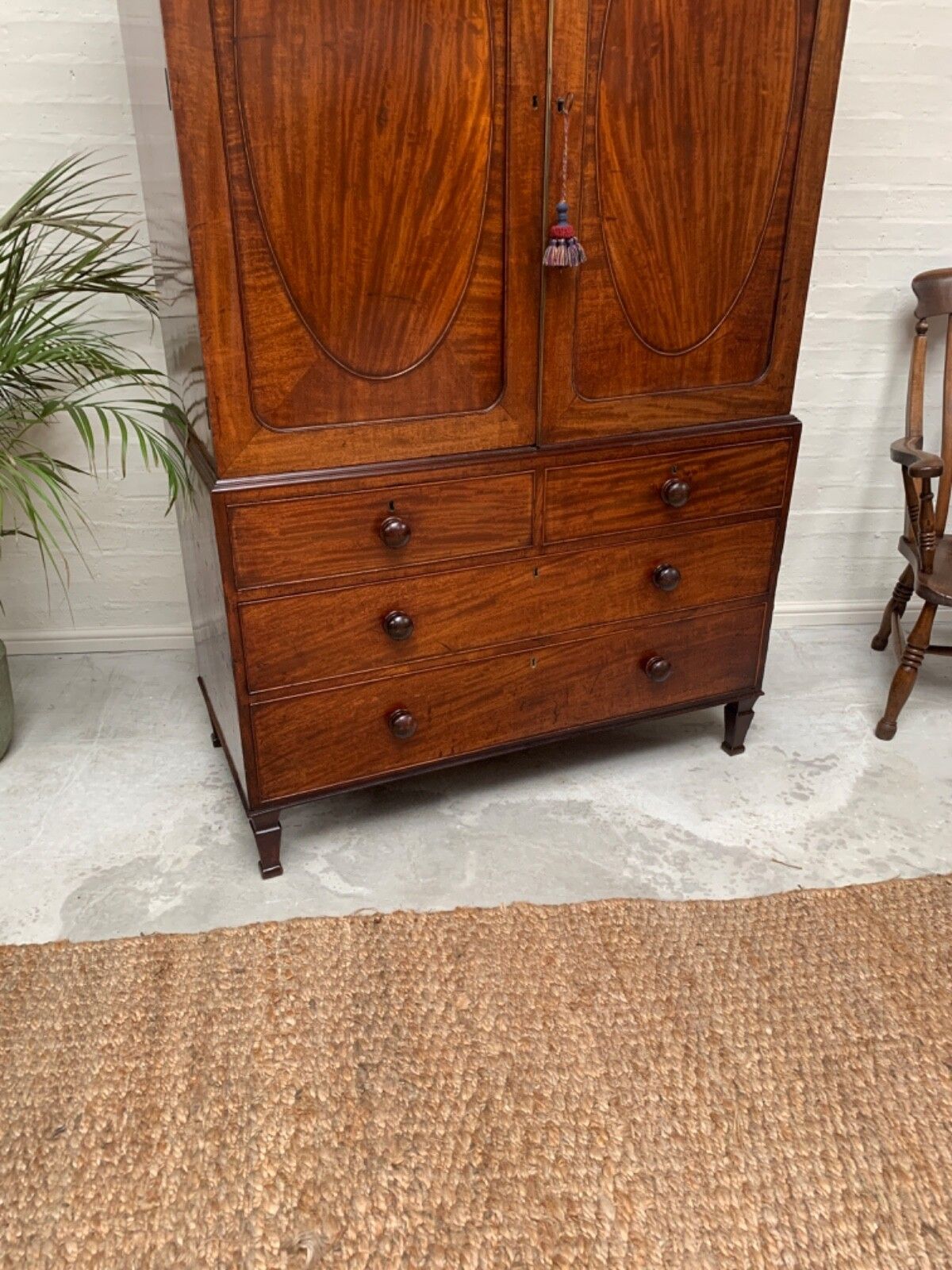 George IV Mahogany Linen Press photo Furniture
