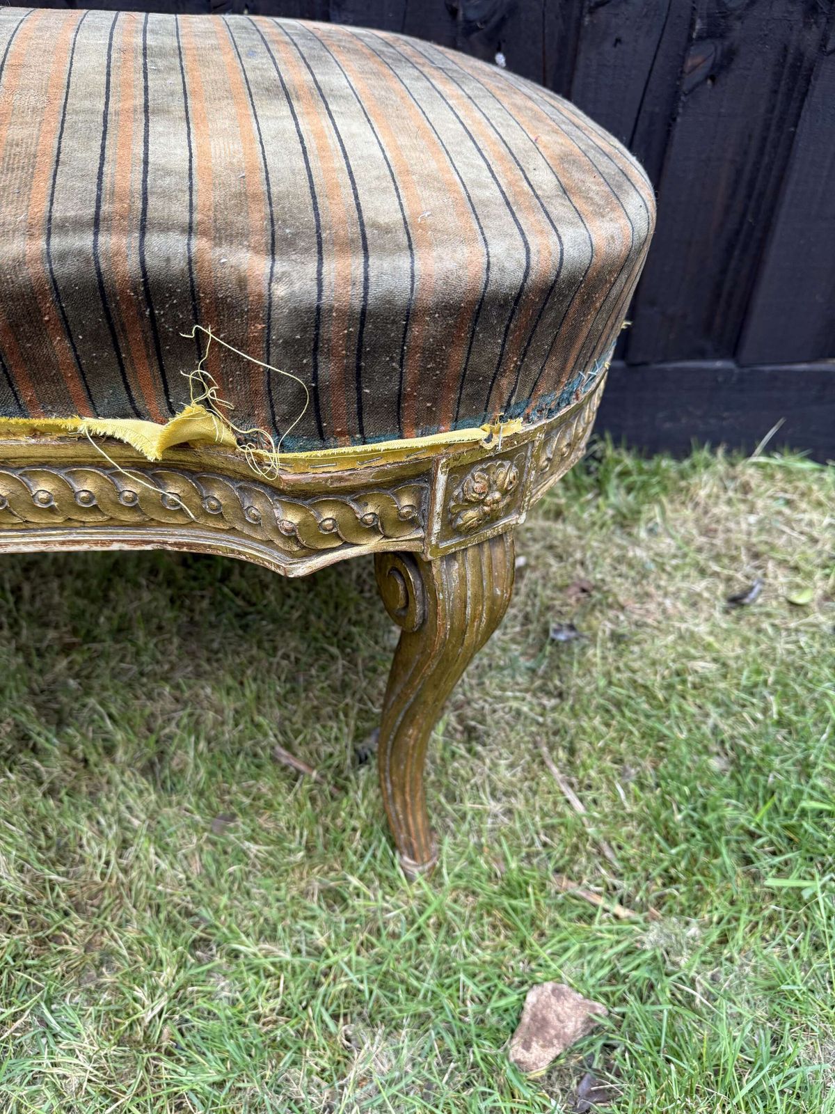 Louis XVI Style Gilt Wood Foot Stool photo Furniture