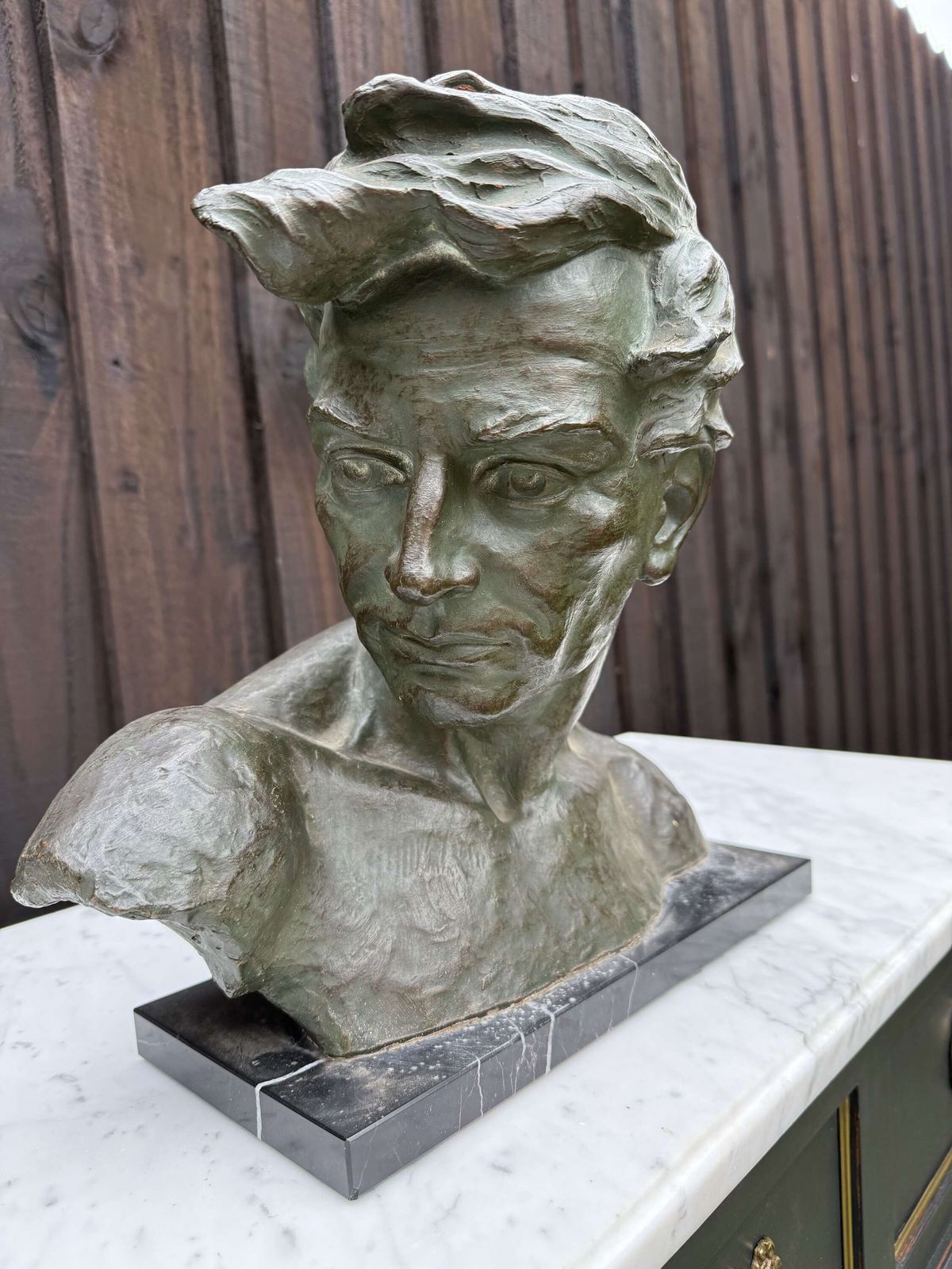 Art Deco Terracotta Bust Of A Man , J Dommisse photo for sale