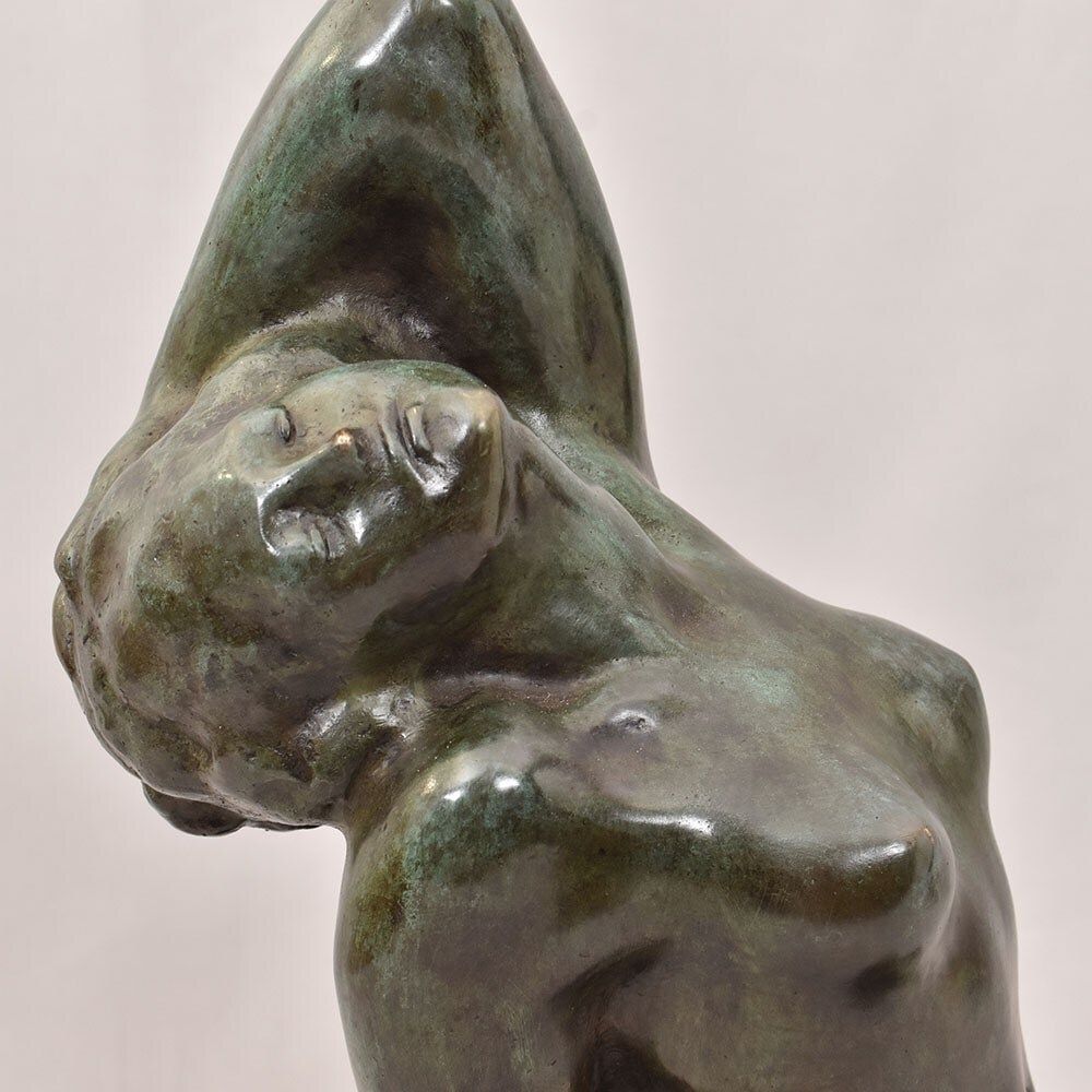 Antique Bronze Statues, Naked Woman, Amedeo Gennarelli, 20th Century, Art Deco. (Stb89) photo for sale