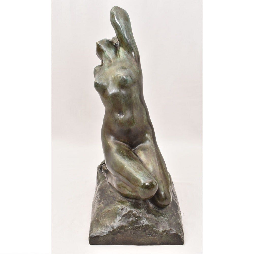 Antique Bronze Statues, Naked Woman, Amedeo Gennarelli, 20th Century, Art Deco. (Stb89) photo 2800.0