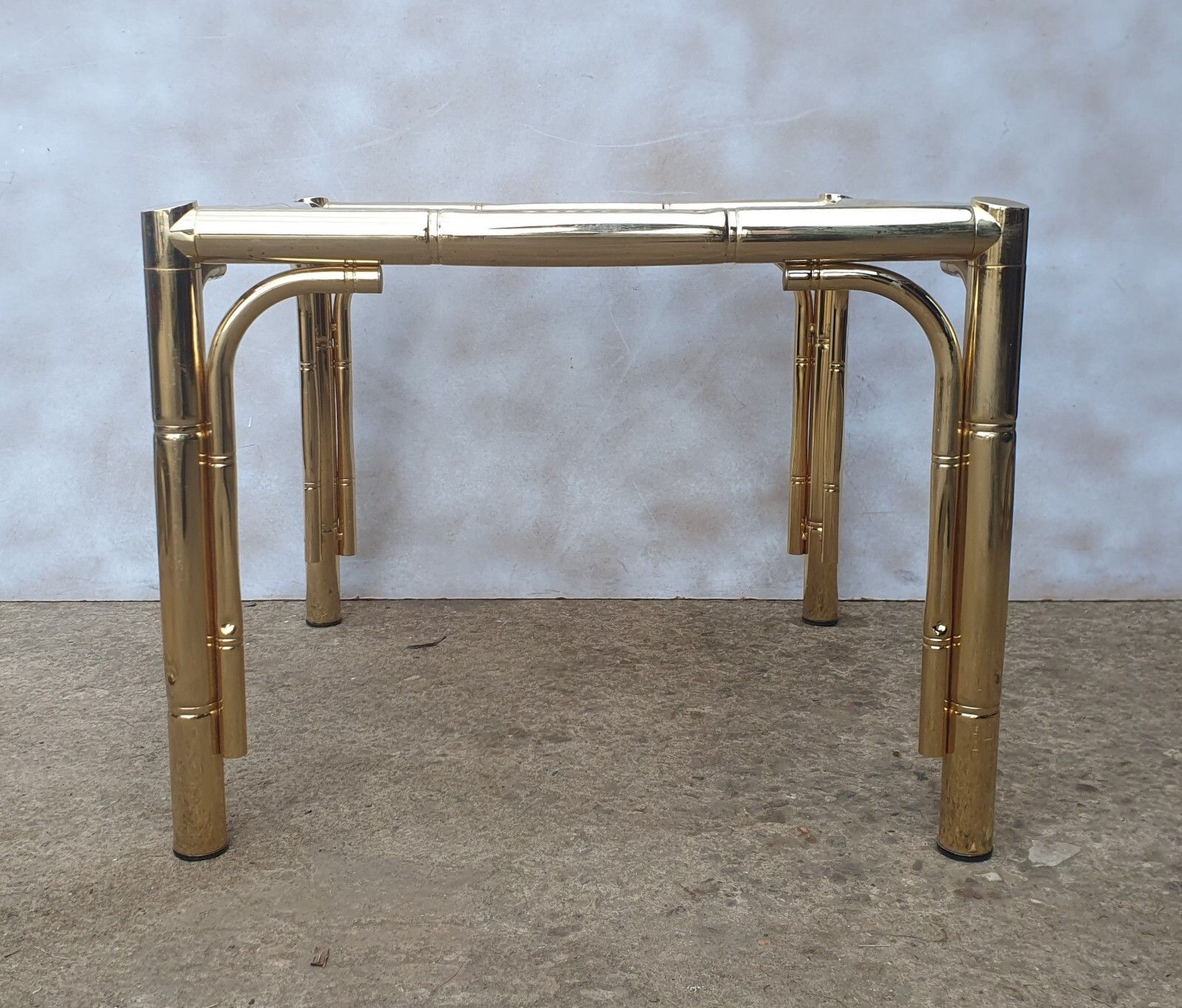 Vintage Mid Century French Glass And Brass Coffee Table / Lamp Table photo 135.0