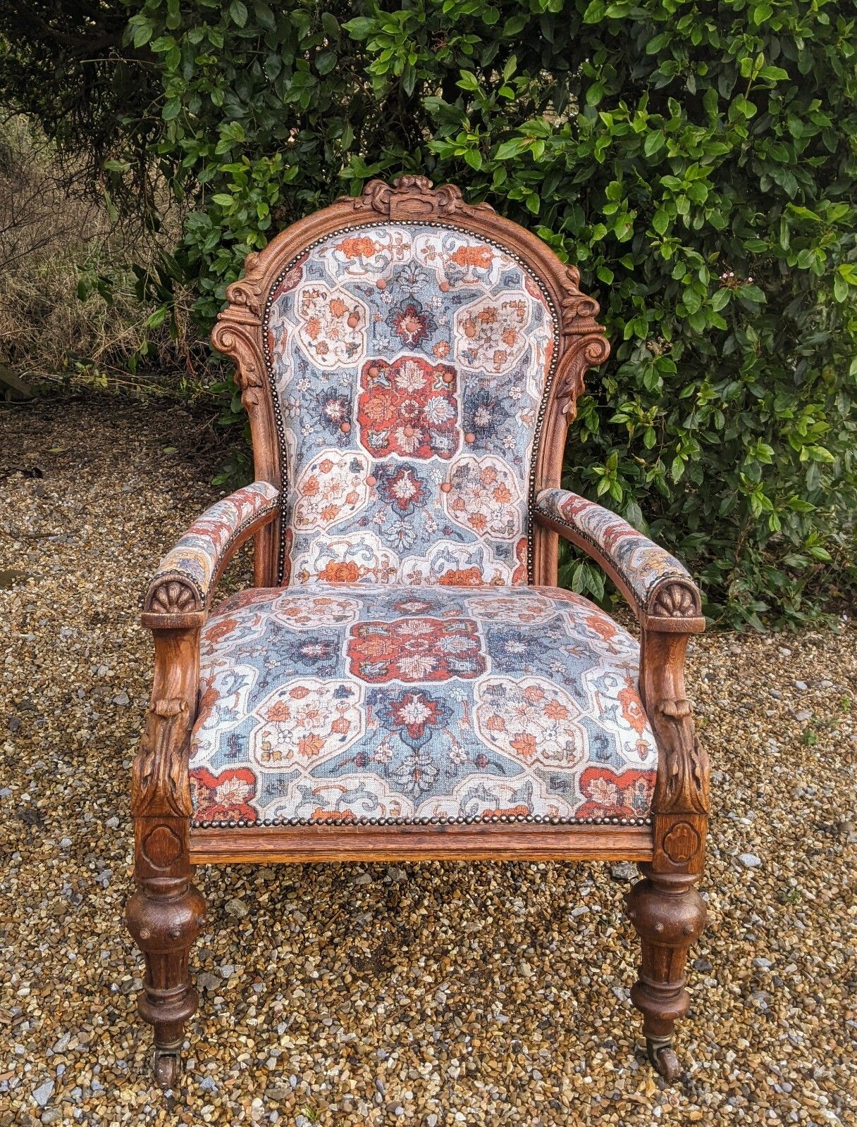 Good Large Oak Victorian Aesthetic Armchair photo buy