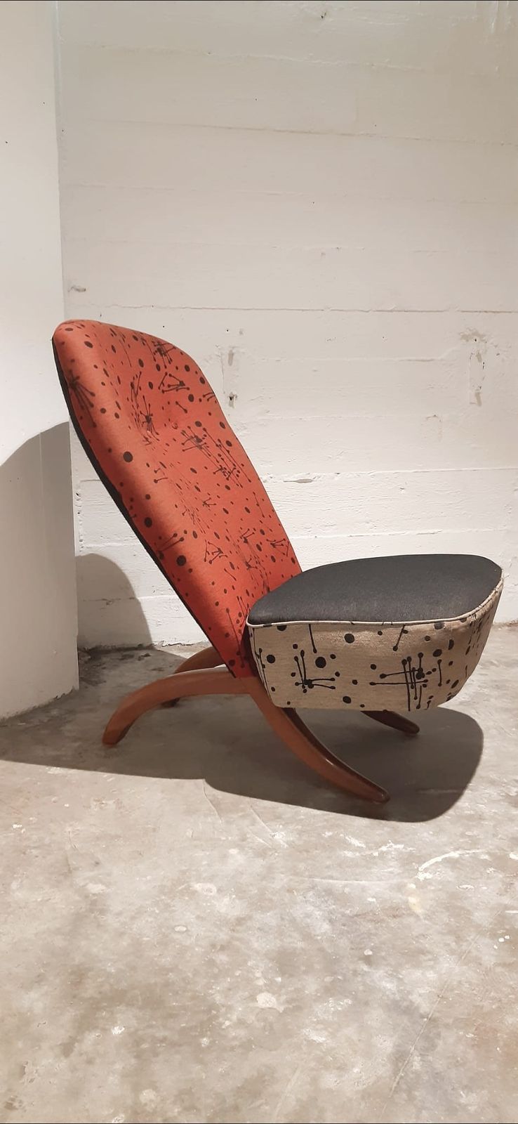 Mid Century Congo Chair By Theo Ruth For Artifort With Original Upholstery Vintage 1950s